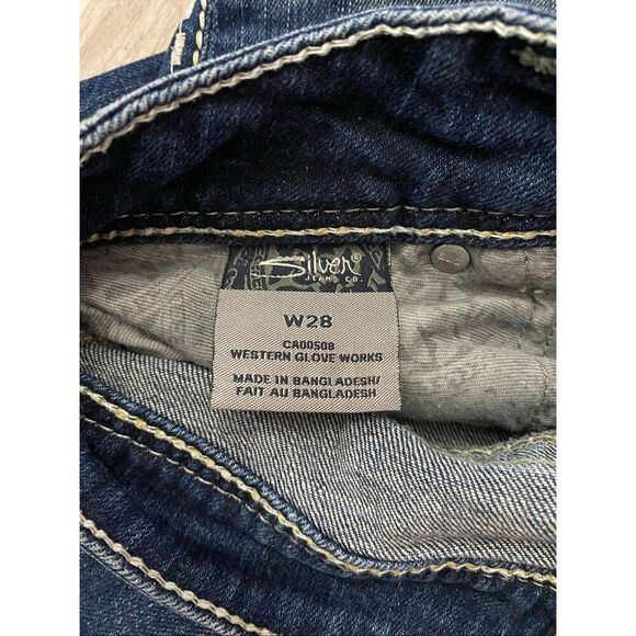 Silver Suki Capri Jeans Mid Rise Embroidered Women’s Sz 28 Waist - Picture 5 of 6